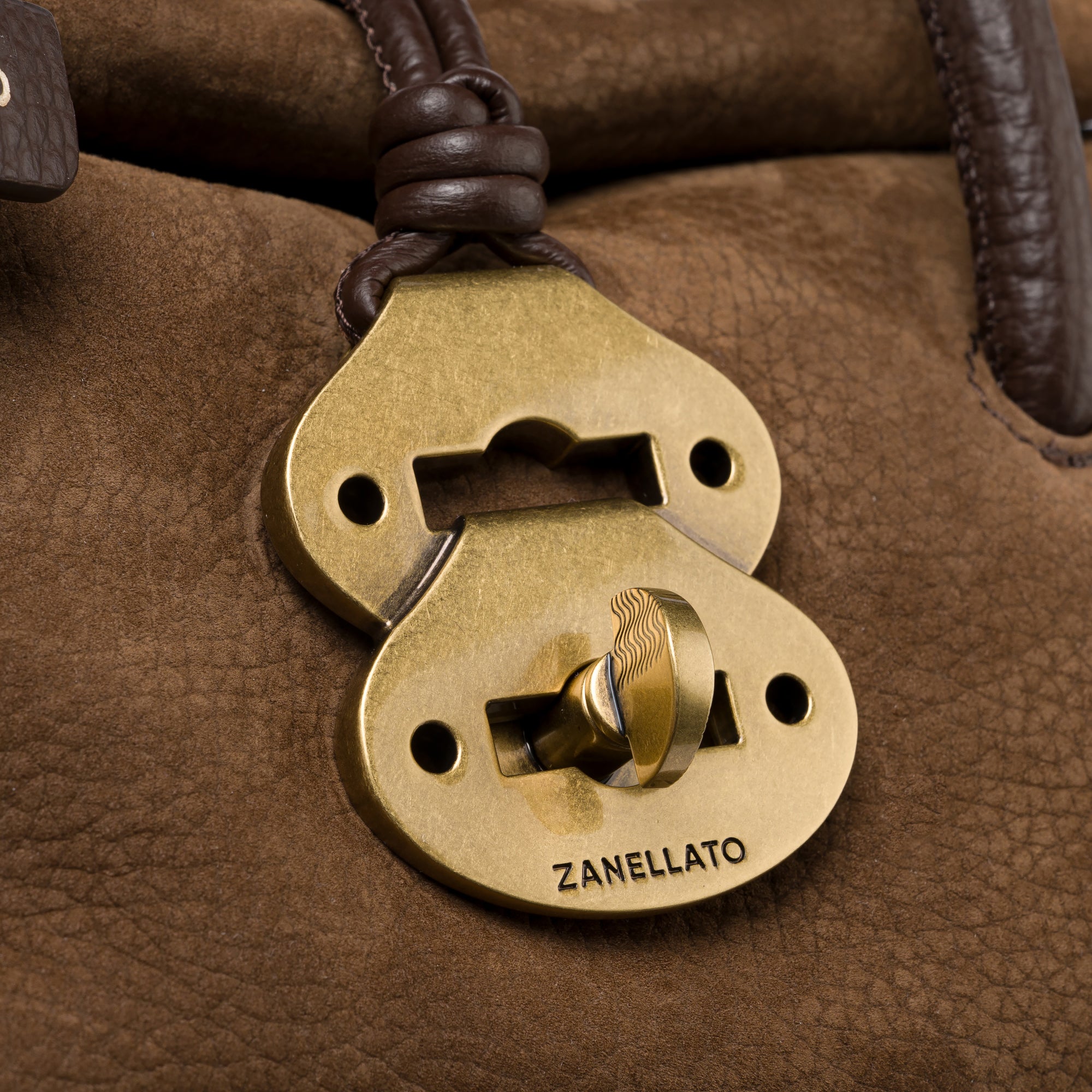 Zanellato Dotta® Baby borsa marrone in nabuk effetto gommato