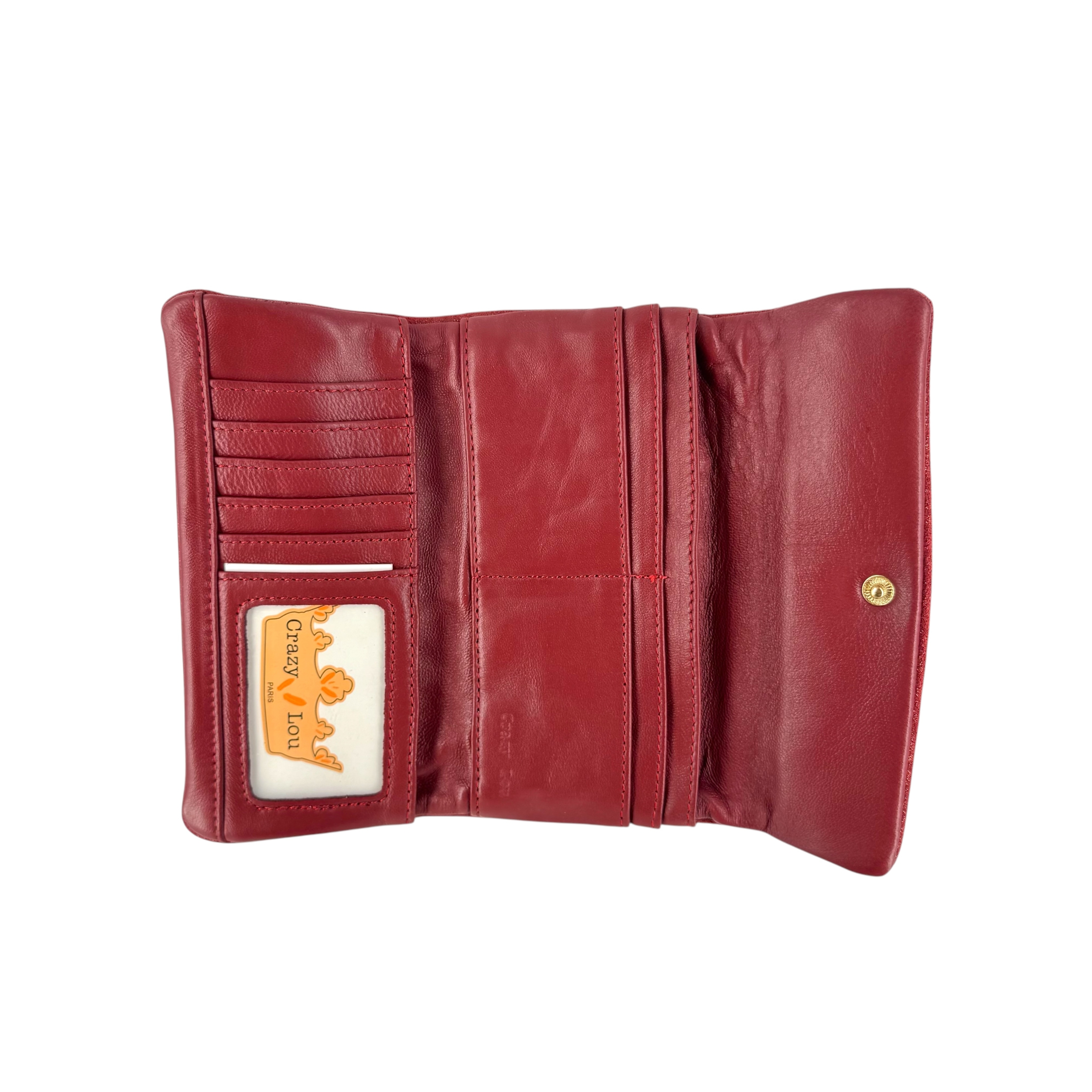 Crazy Lou Porte feuille en cuir 6702 portafoglio scamosciato glitter