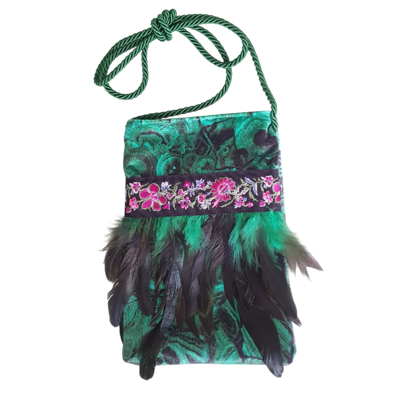 Borseggi Tibetane – le tracolla Tibetana piume 12 borsa