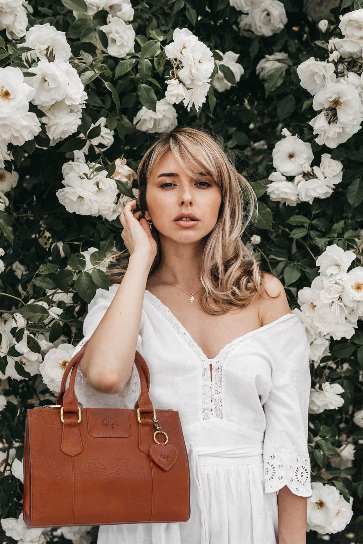 Gigi Giovanna Collection 9046G borsa tote in pelle media espandibile