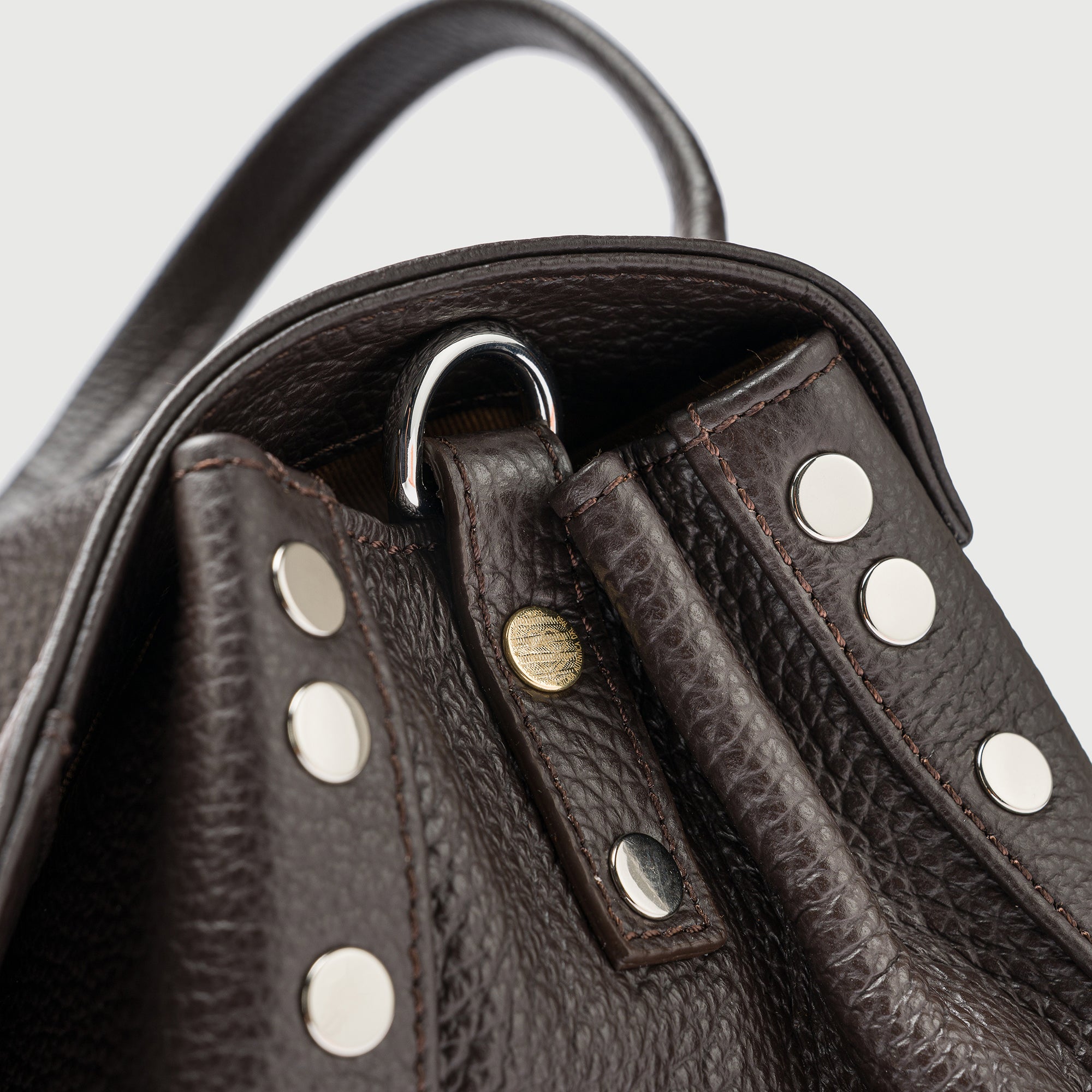 Zanellato Postina® S in Brown Dolce Amaro borsa in pelle martellata