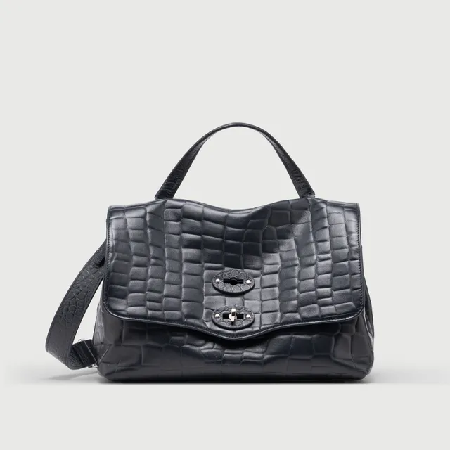 Zanellato Postina® S borsa Blue Orione in pelle stampata