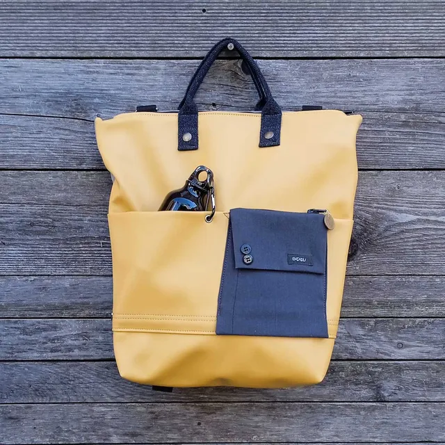 Ricicli Design Borse Borsa zaino Greta n°24 gialla convertibile