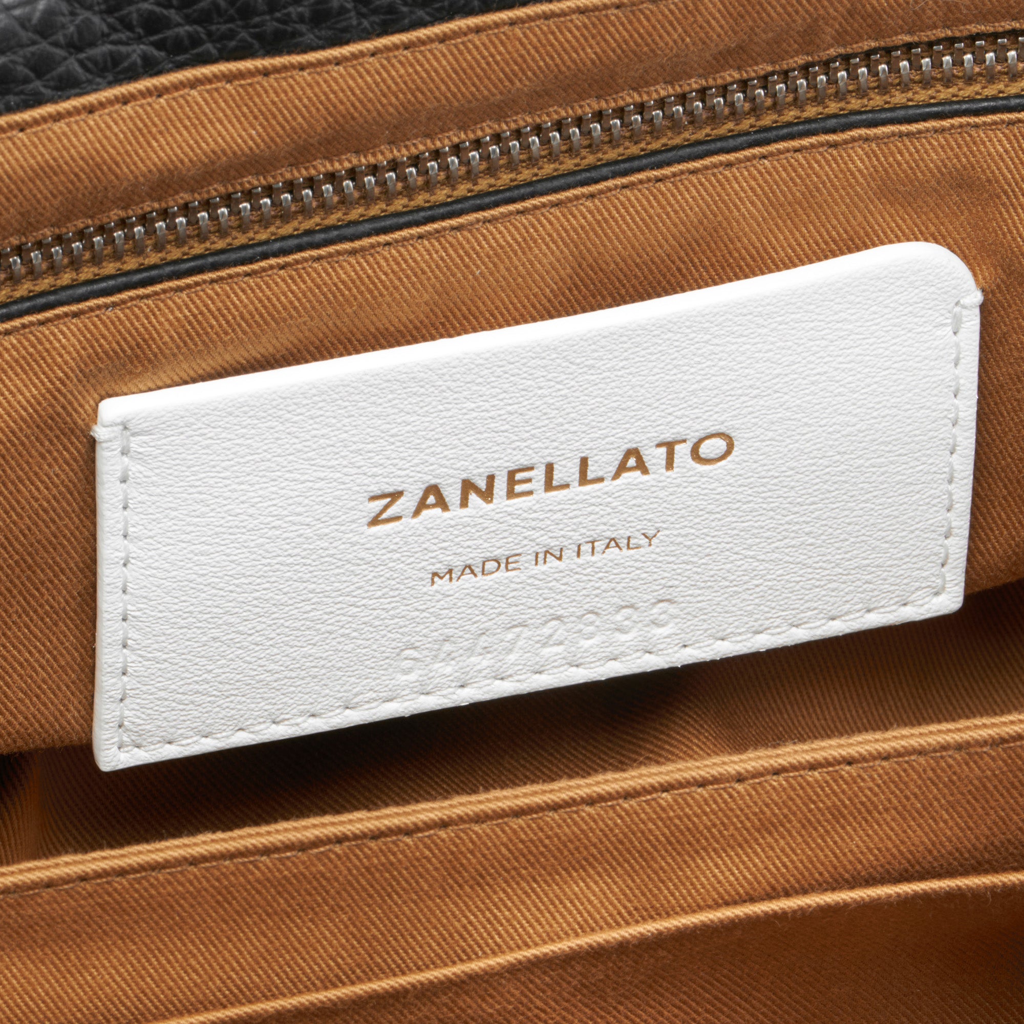 Zanellato Dotta® S borsa Black Nero in pelle martellata