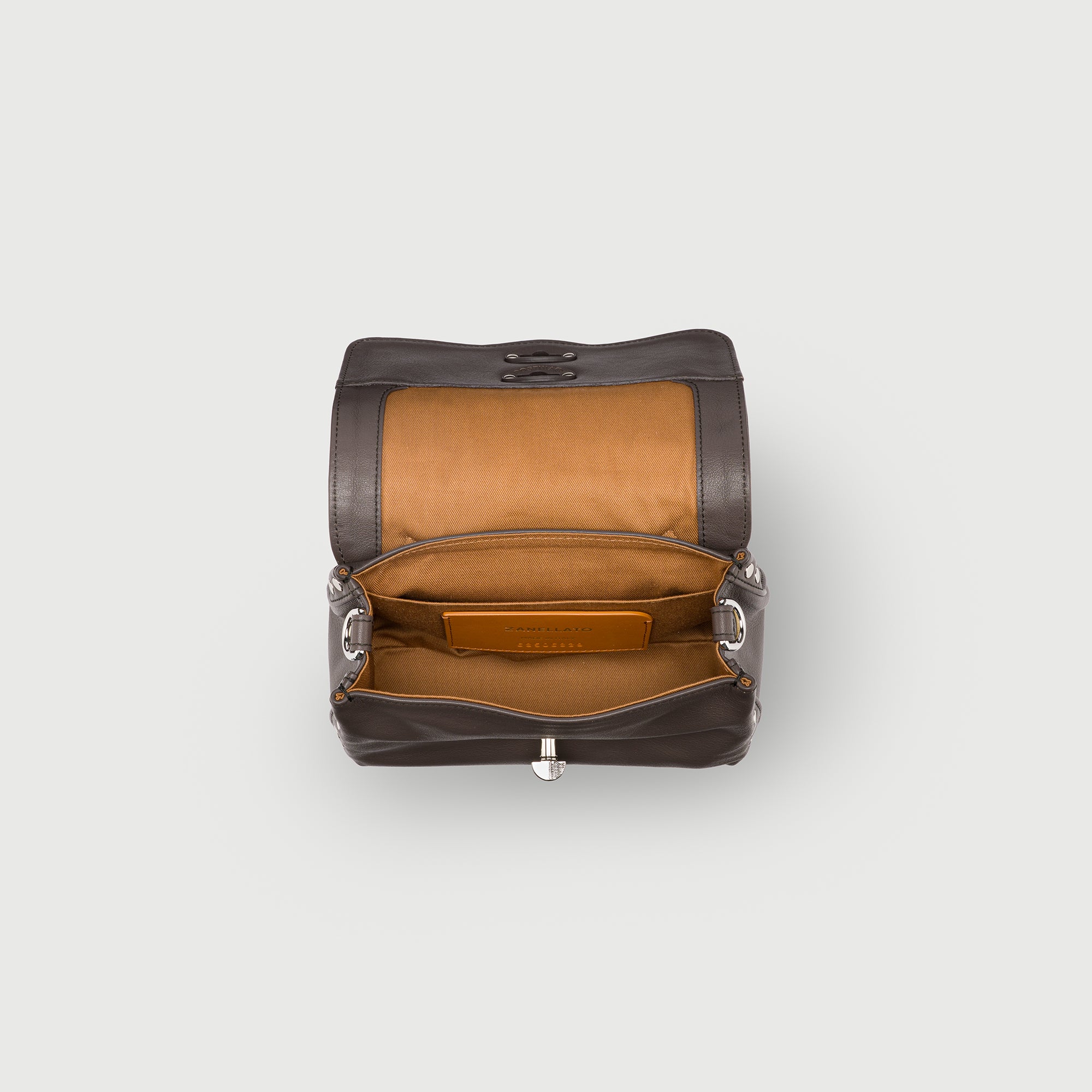 Zanellato Postina® BABY borsa a mano e tracolla marrone Marengo pelle liscia