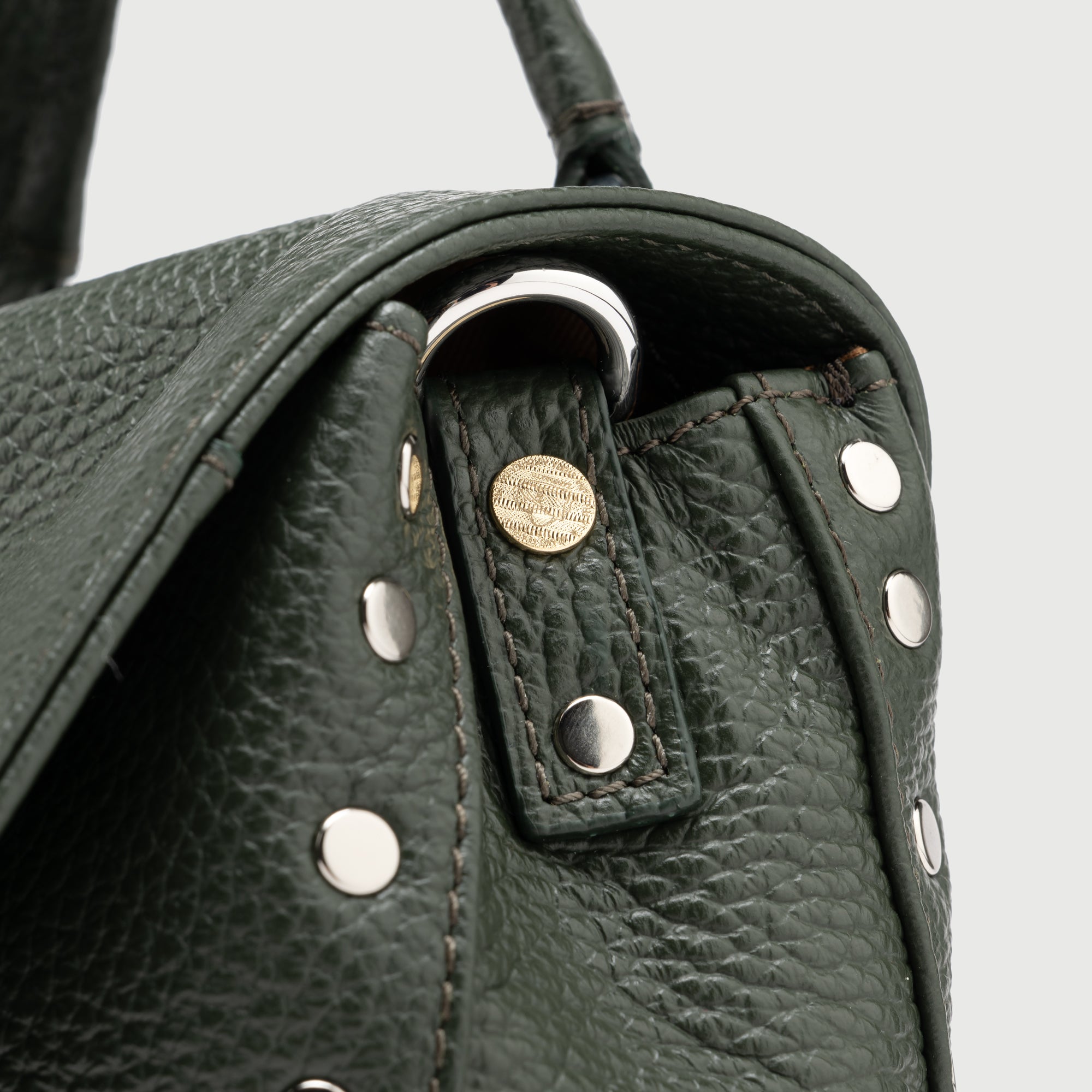 Zanellato Postina® BABY borsa verde Giardino di Boboli in pelle martellata