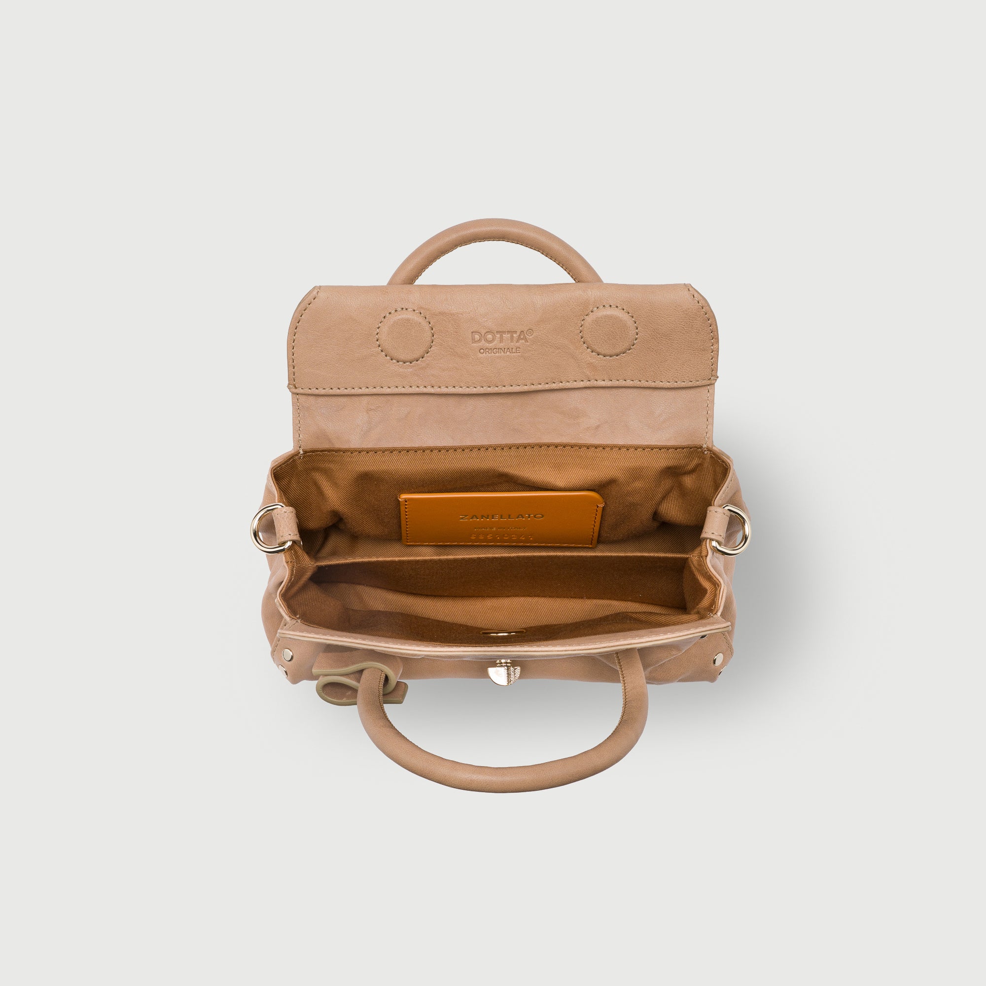 Zanellato Dotta® BABY borsa Beige Pane Carasau in pelle stampata