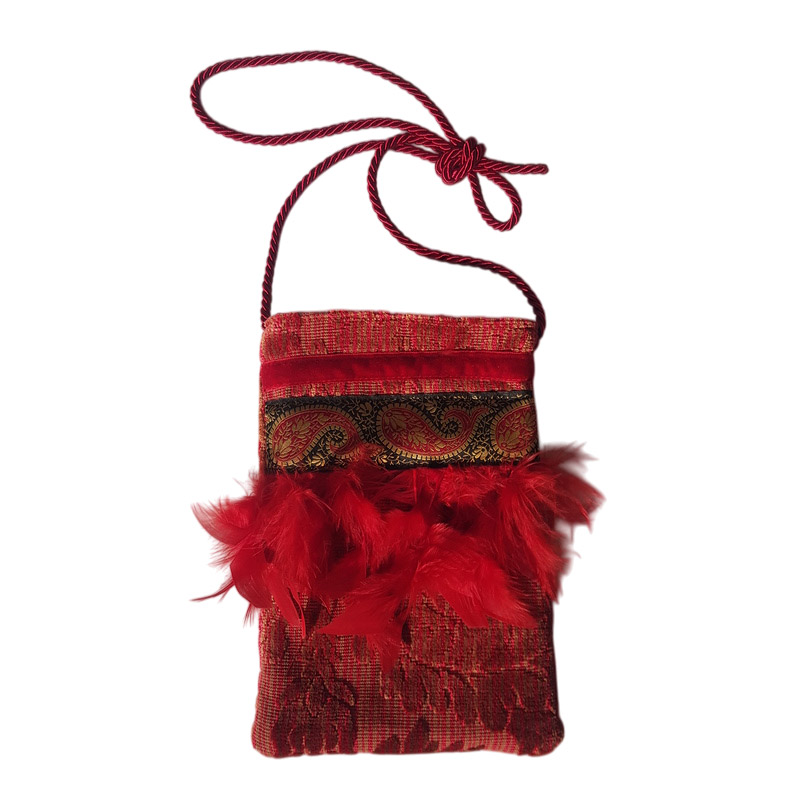 Borseggi Tibetane – le tracolla Tibetana piume 02 borsina
