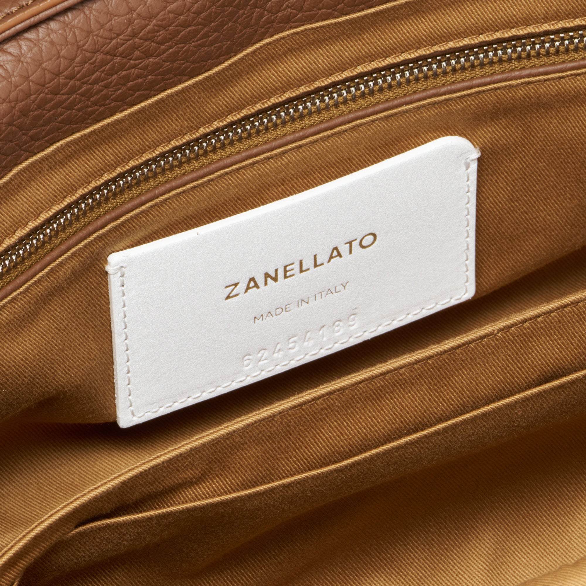 Zanellato Dotta® S borsa marrone in pelle martellata