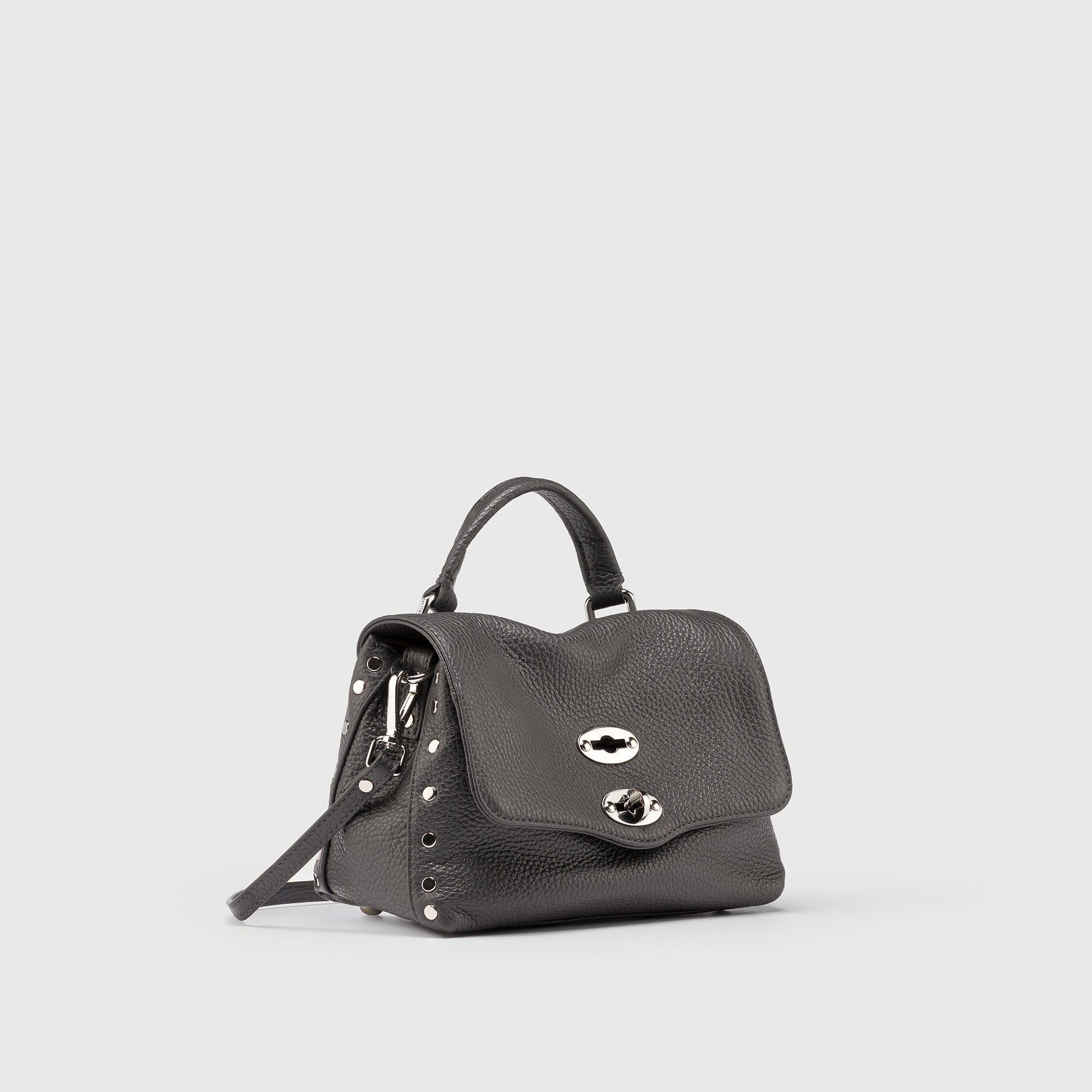 Zanellato Postina® Baby borsa grigia in pelle martellata