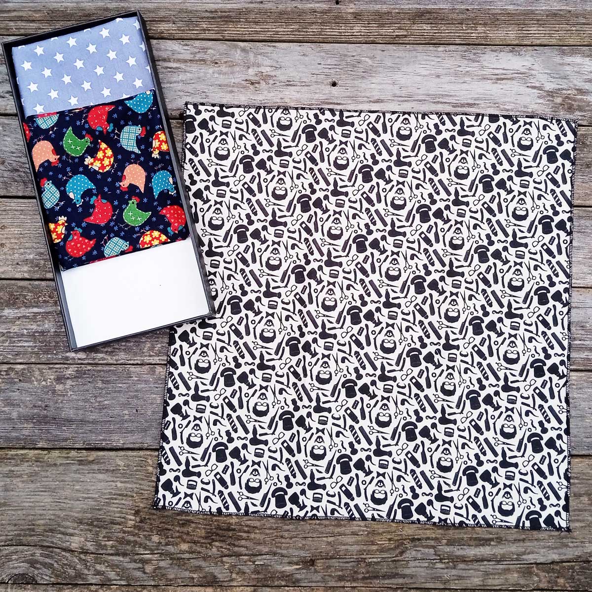 Ricicli Design Accessori Fazzoletti da naso n°03 in cotone 3 pezzi