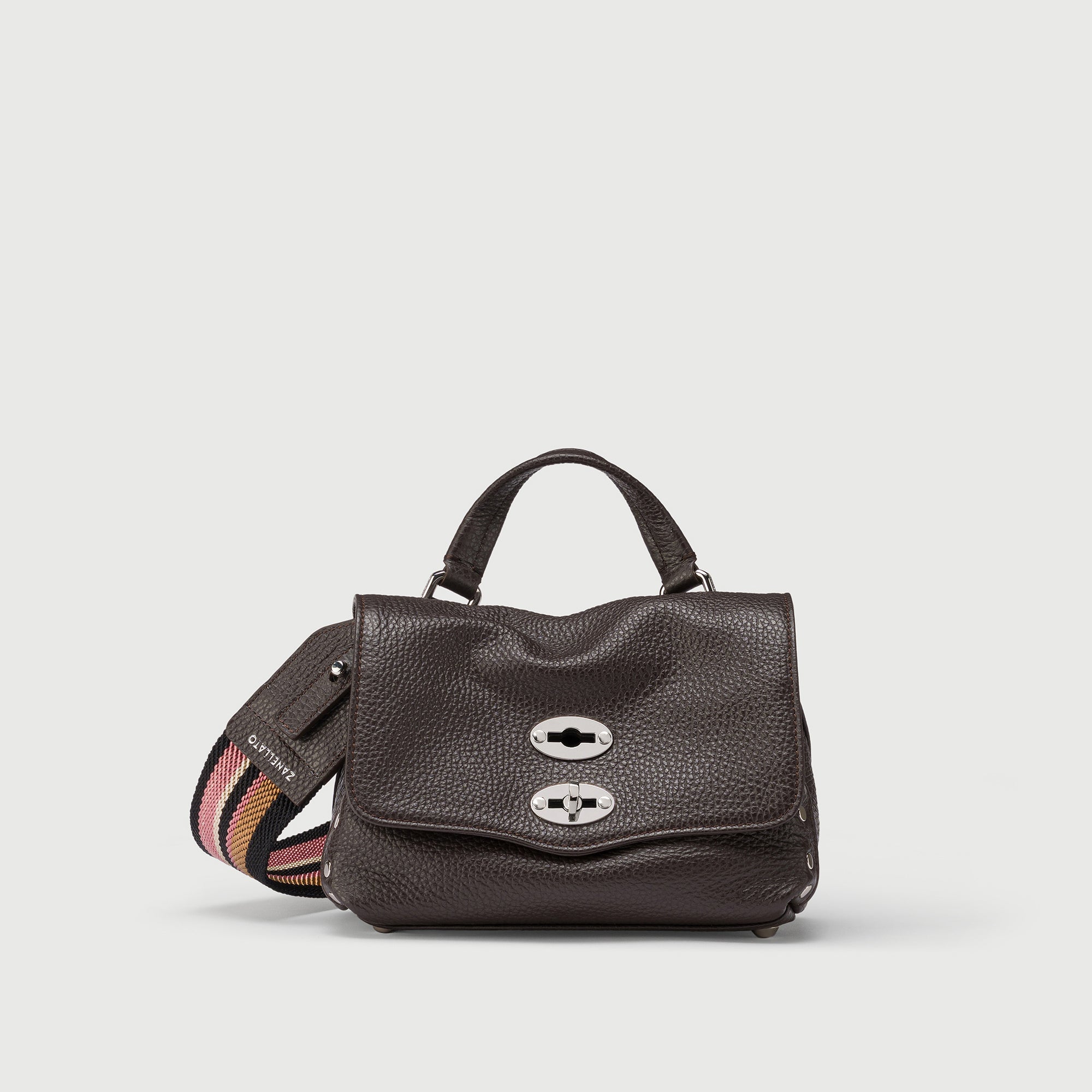 Zanellato Postina® Baby borsa marrone pelle martellata idrorepellente