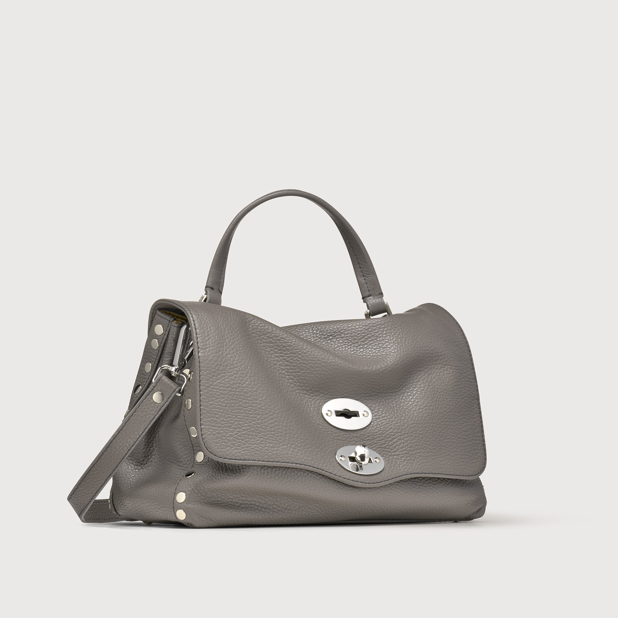 Zanellato Postina® S borsa grigia in pelle martellata