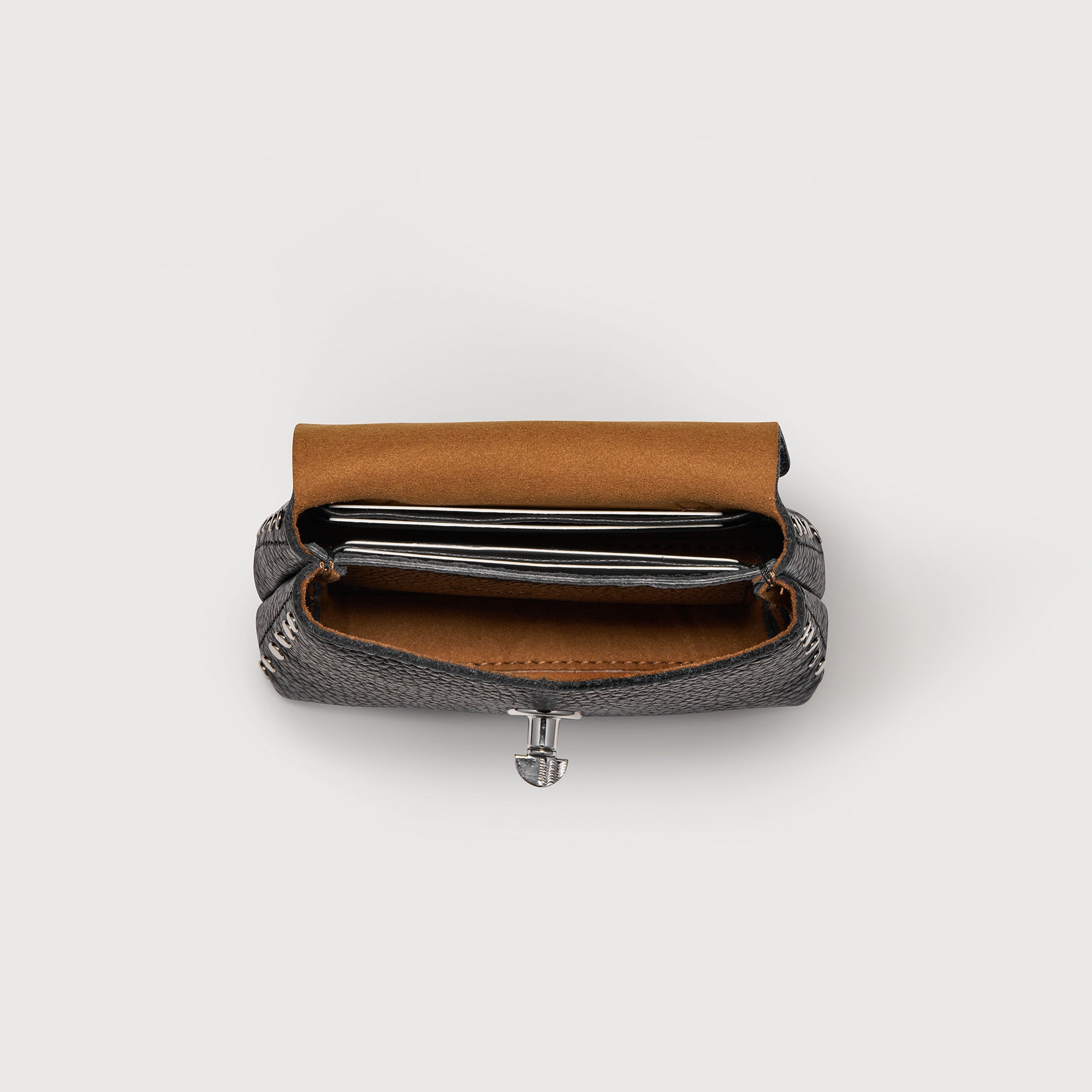 Zanellato Postina® Wallet portafoglio mini nero in pelle martellata