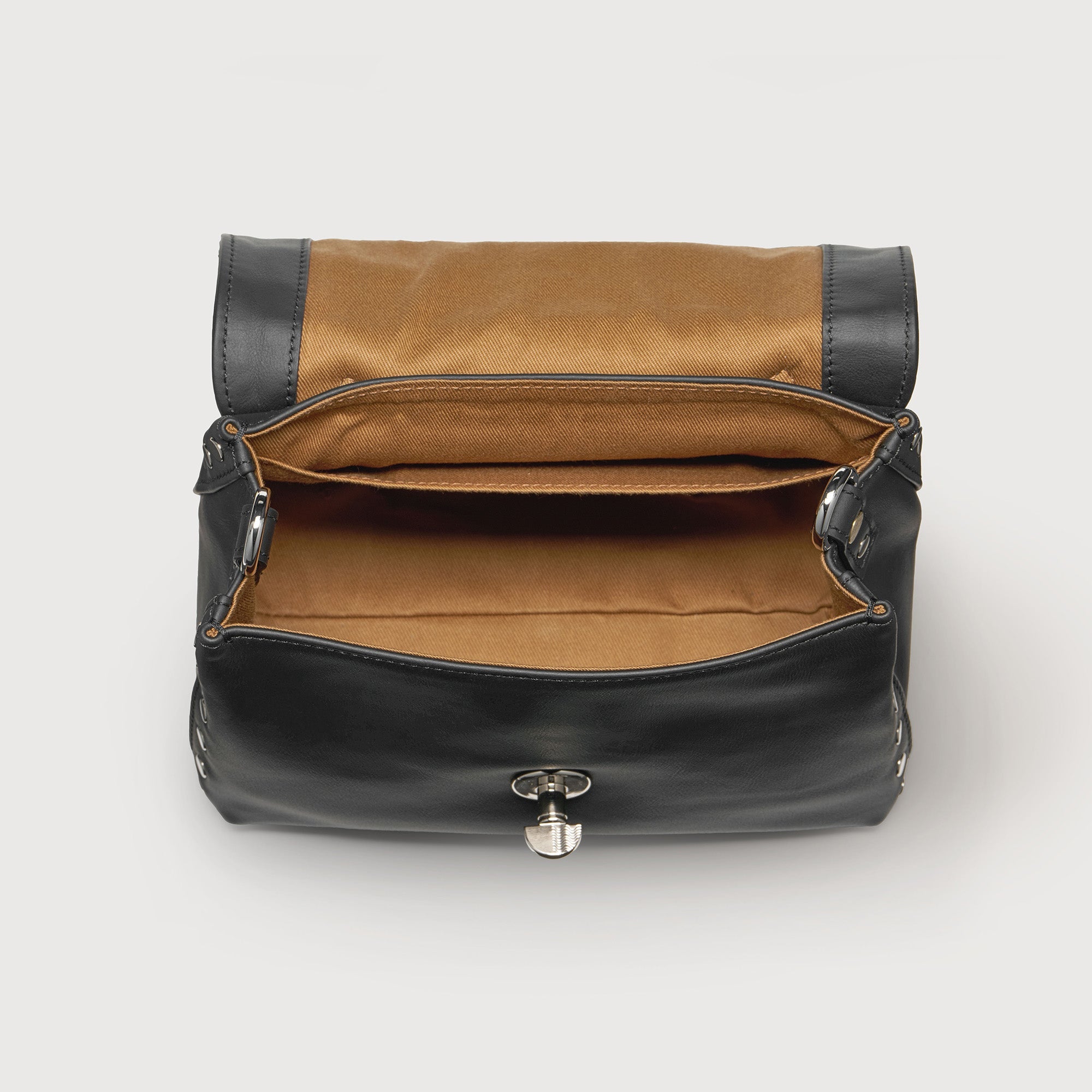 Zanellato Postina® BABY borsa nera pelle liscia