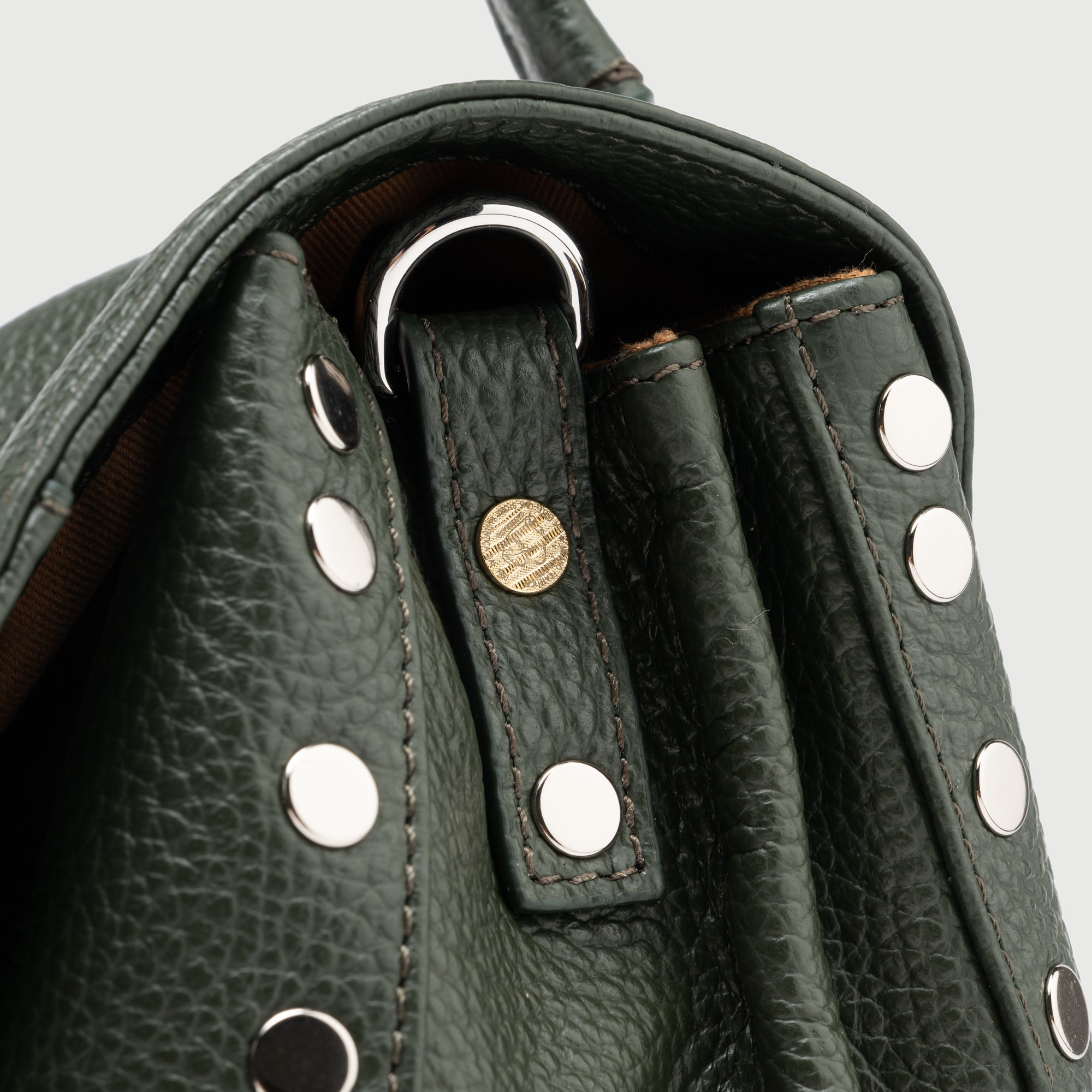 Zanellato Postina® S borsa verde in pelle martellata