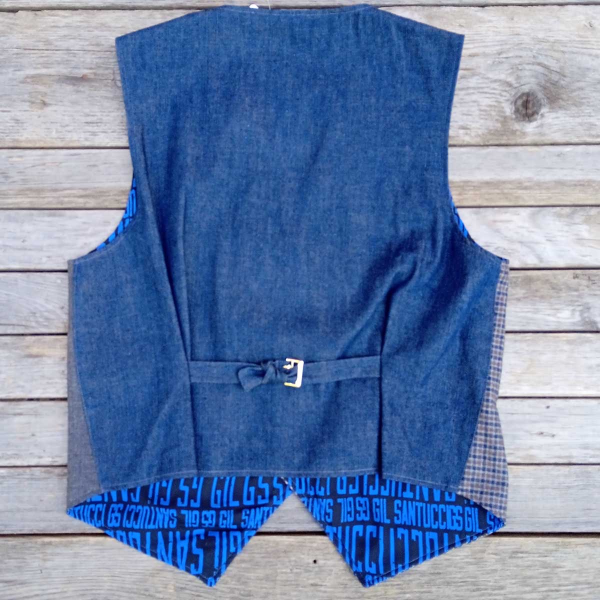 Ricicli Design Abbigliamento Gilet double face n°06 Tg.L reversibile