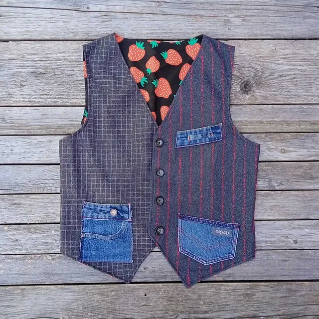 Ricicli Design Abbigliamento Gilet double face n°03 taglia M