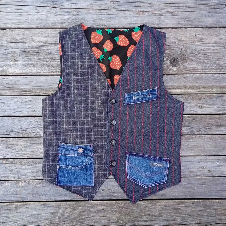 Ricicli Design Abbigliamento Gilet double face n°03 taglia M
