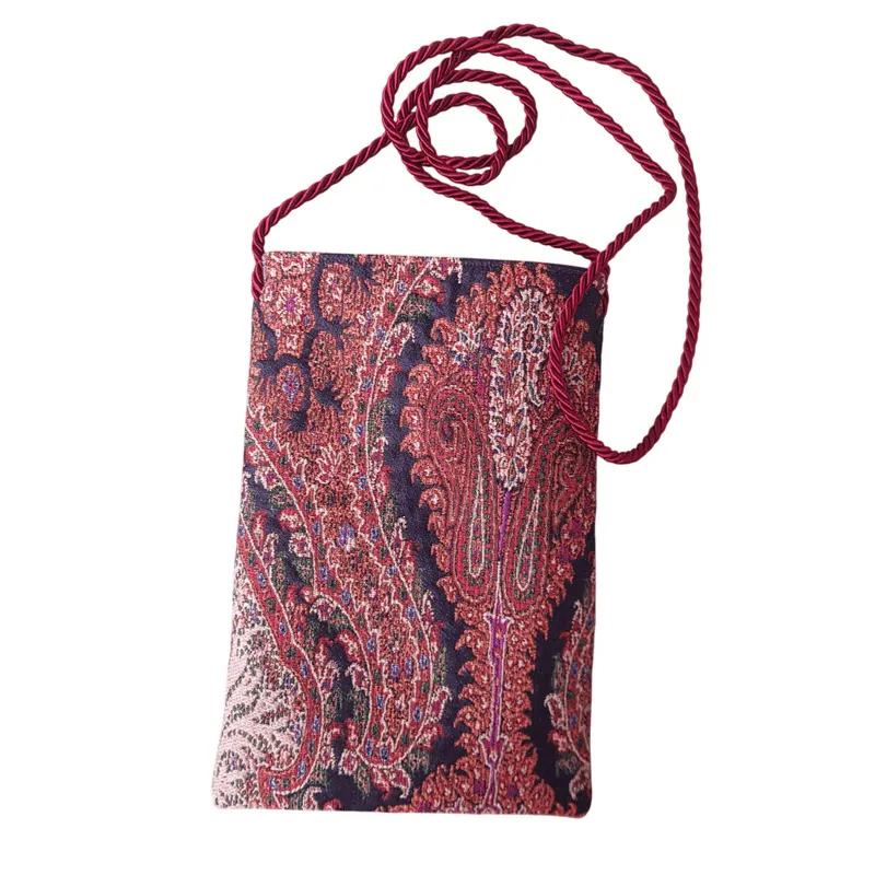 Borseggi Tibetane Tibetana Preziosa Semplice bordeaux borsa a tracolla
