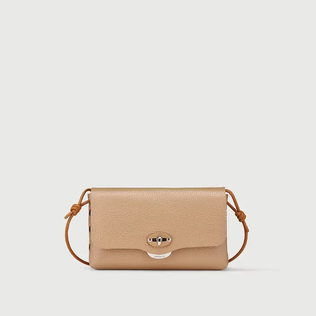Zanellato Lettera® S clutch marrone pelle martellata
