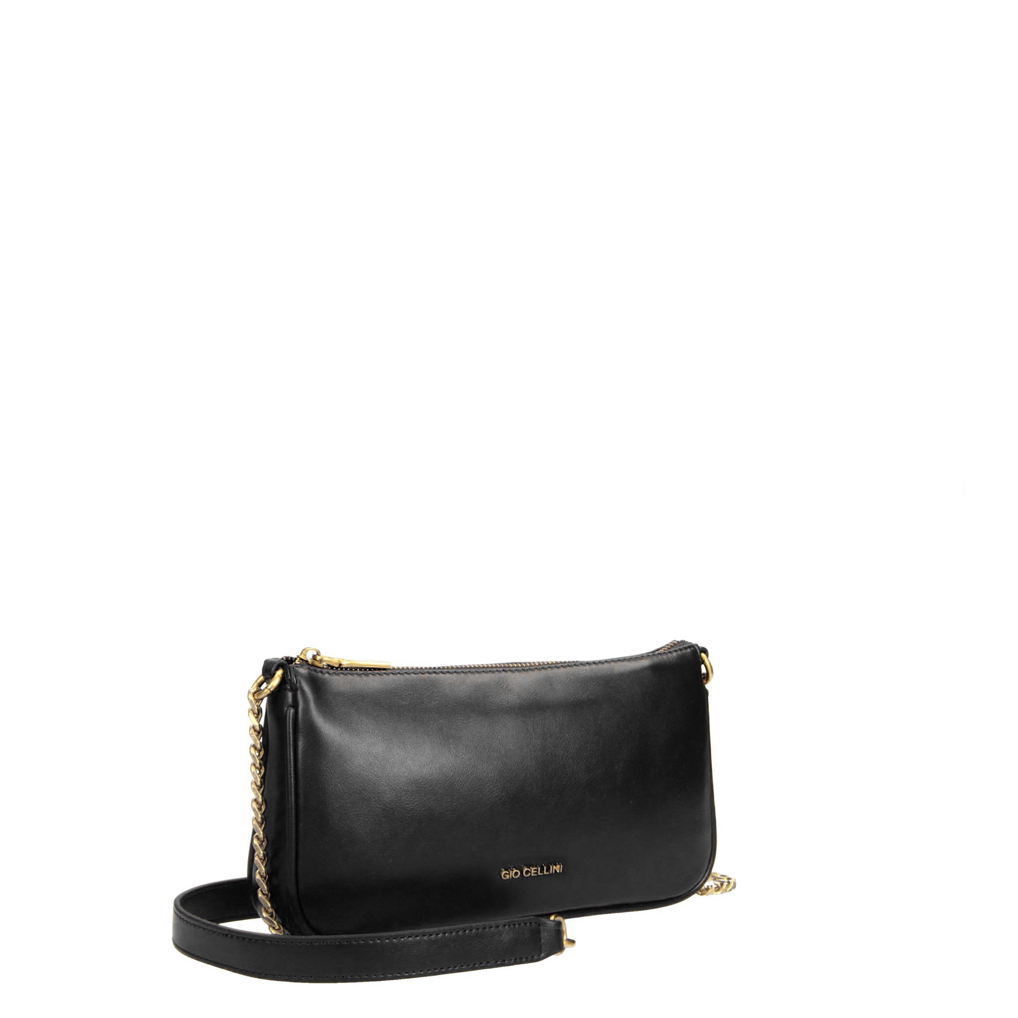 Gio Cellini BORSE pochette nera in ecopelle liscia 25x13x5