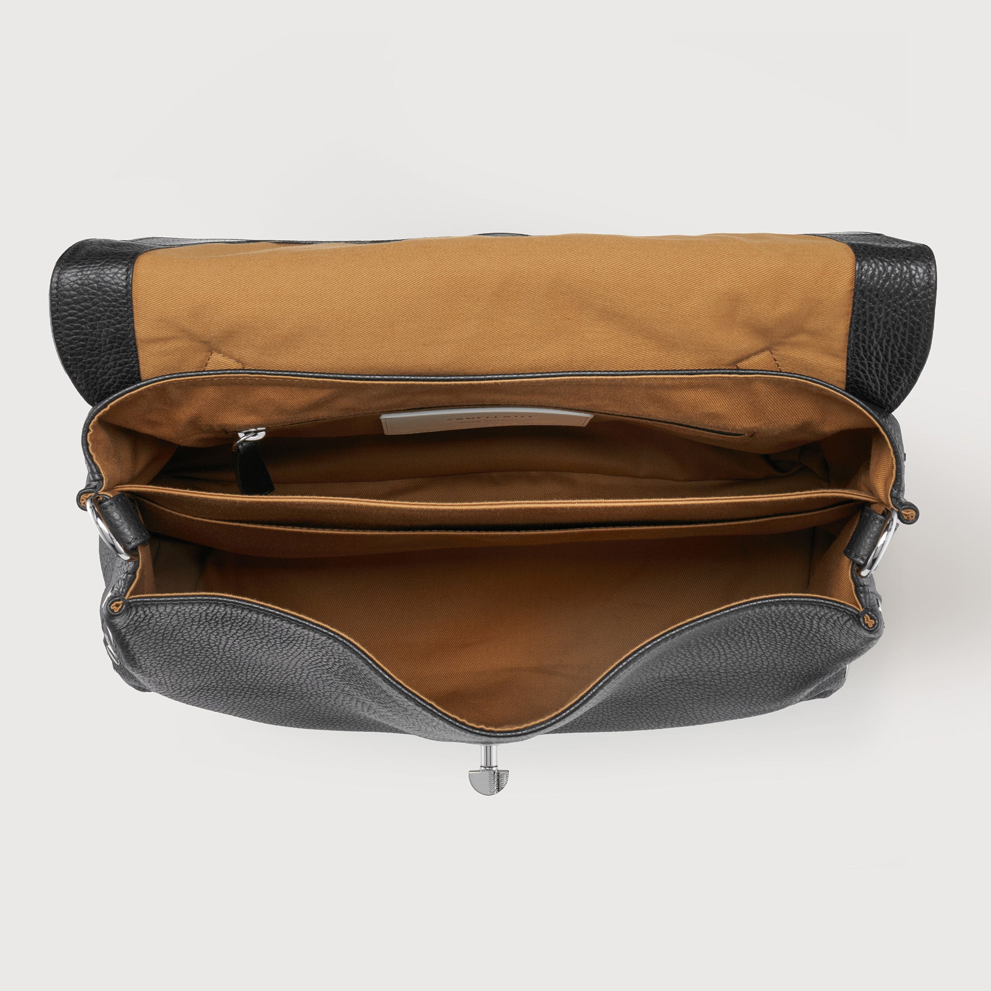Zanellato Postina® M borsa nera in pelle martellata