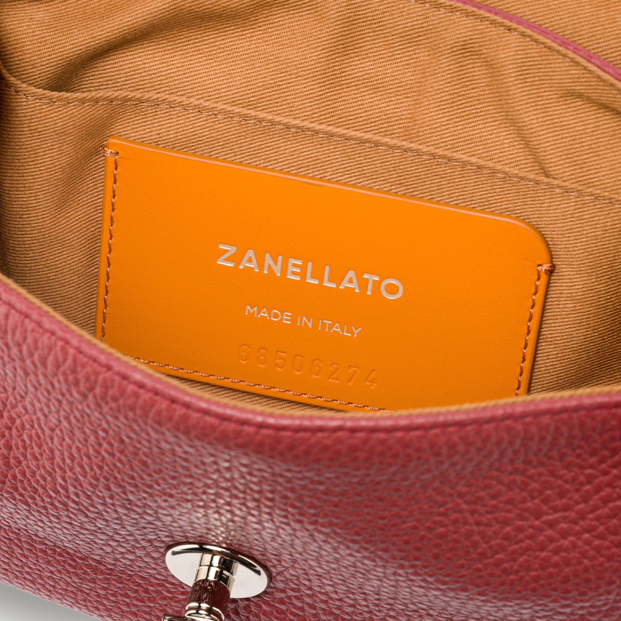 Zanellato Postina® Baby in Red Radicchio di Treviso borsa in pelle martellata