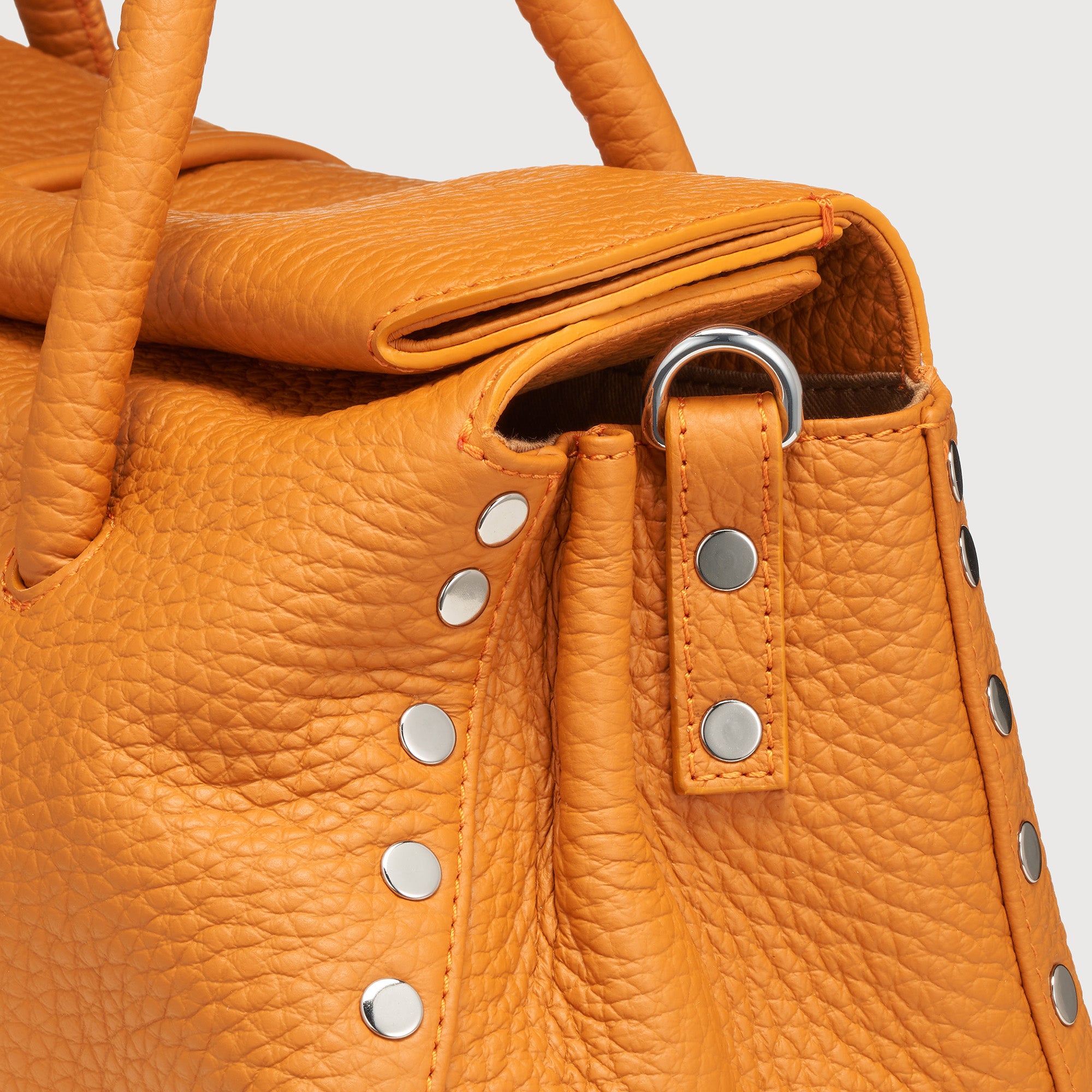 Zanellato Dotta® S borsa arancione in pelle martellata