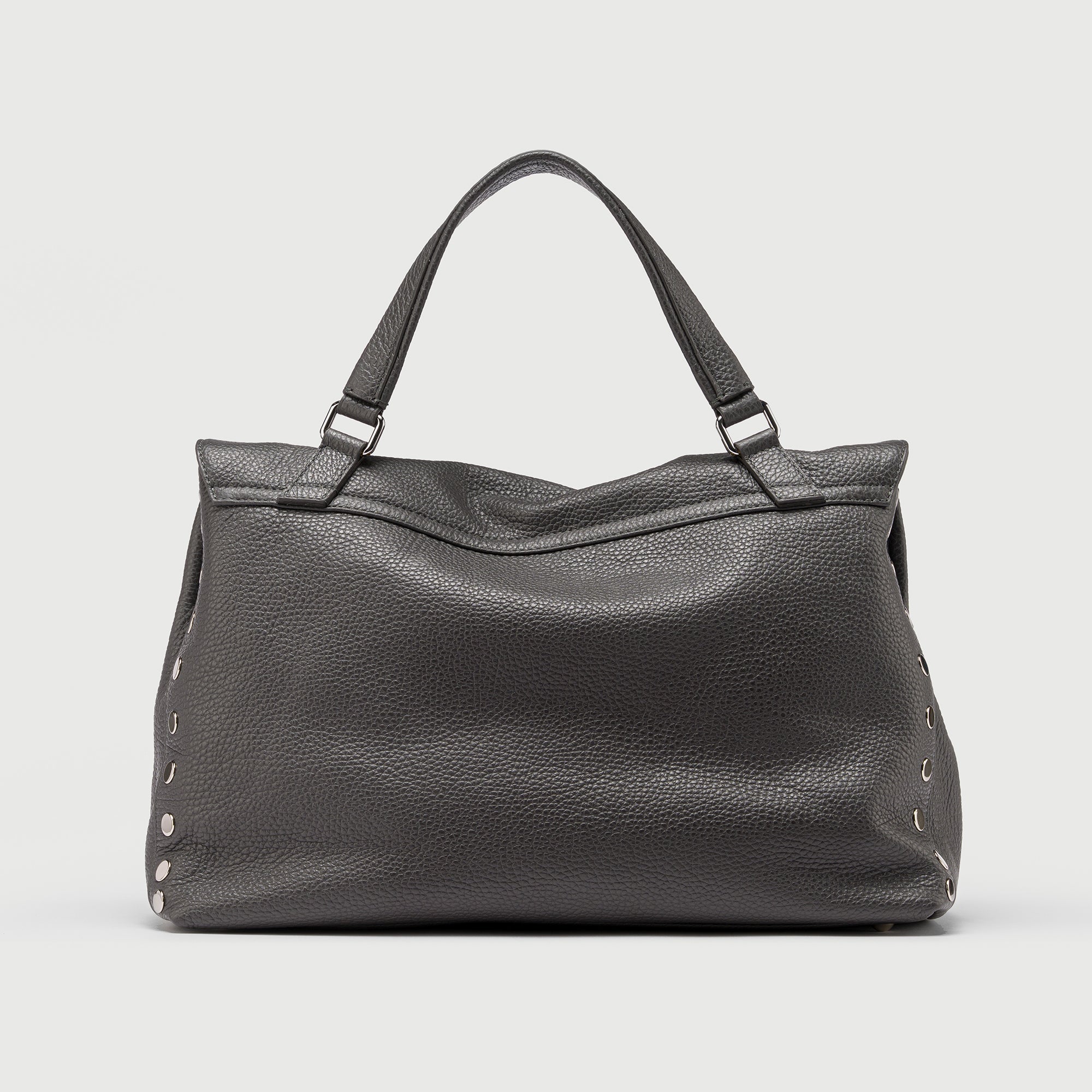 Zanellato Postina® M borsa grigio vulcano in pelle martellata