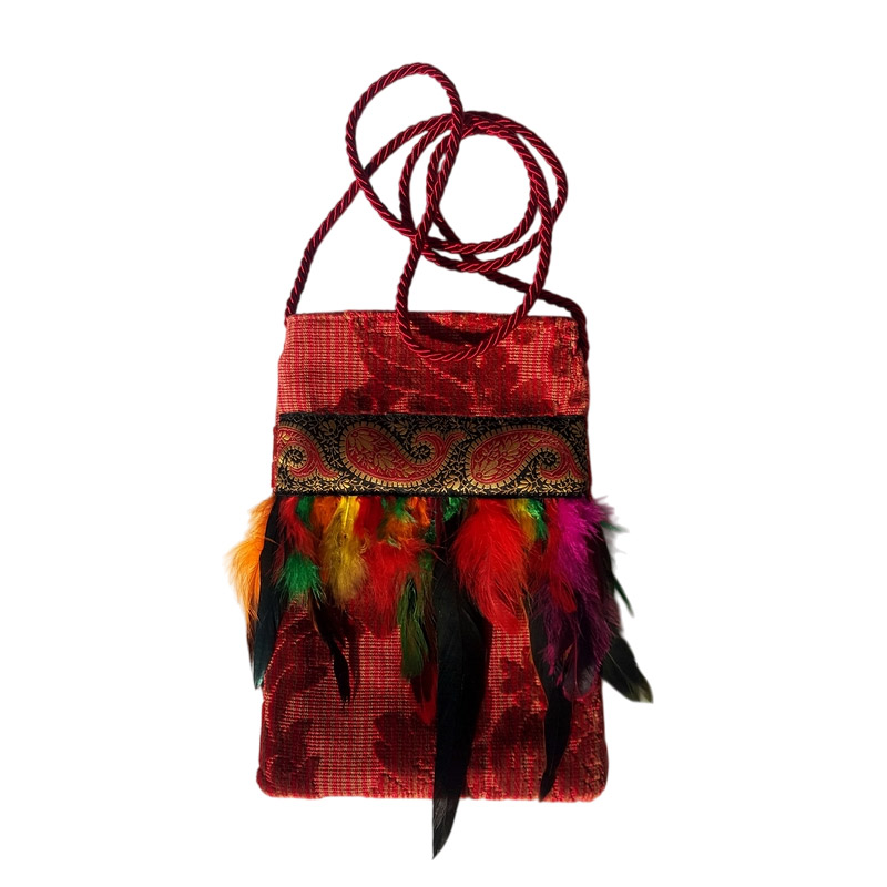 Borseggi Tibetane – le tracolla Tibetana piume 02 borsina