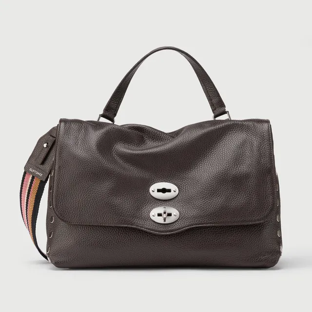 Zanellato Postina® M borsa a mano e tracolla marrone Dolce Amaro pelle martellata