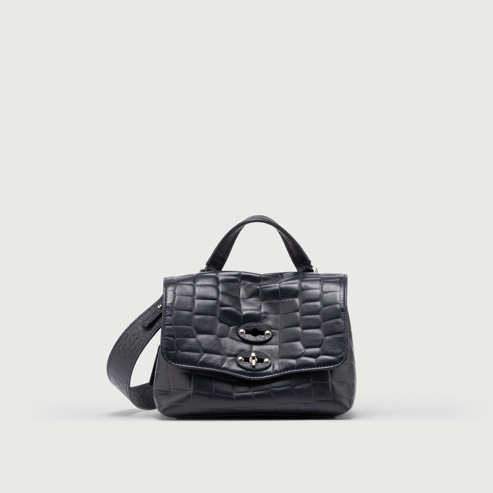 Zanellato Postina® BABY borsa blu pelle stampata