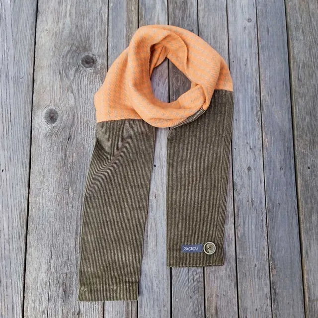 Ricicli Design Accessori Sciarpamanica n°10 sciarpa arancio e beige