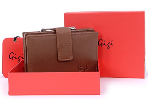 Gigi Othello Collection 4244 portafoglio in pelle marrone con portamonete