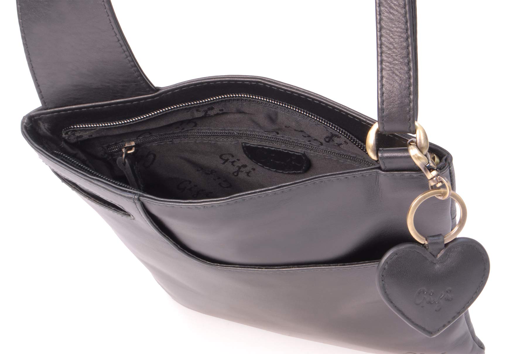 Gigi Othello Collection 2057 borsa a tracolla nera in pelle