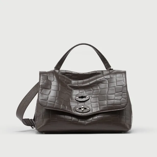 Zanellato Postina® S borsa marrone in pelle stampata