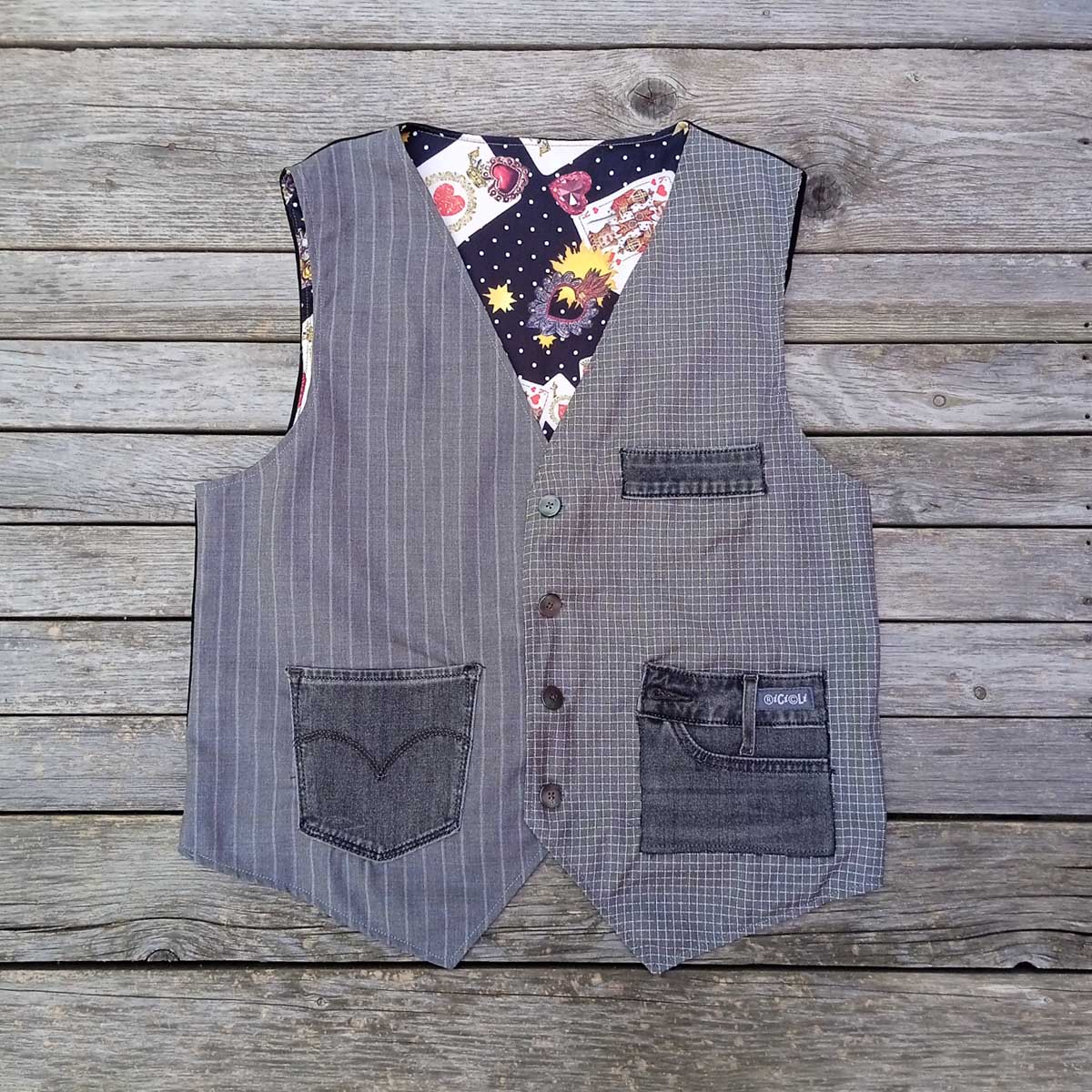 Ricicli Design Abbigliamento Gilet double face n°07 XL
