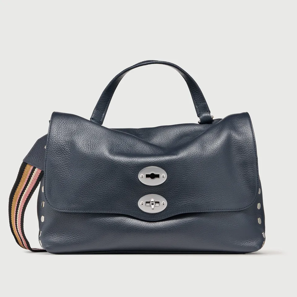 Zanellato Postina® M borsa blu Dark Navy in pelle martellata