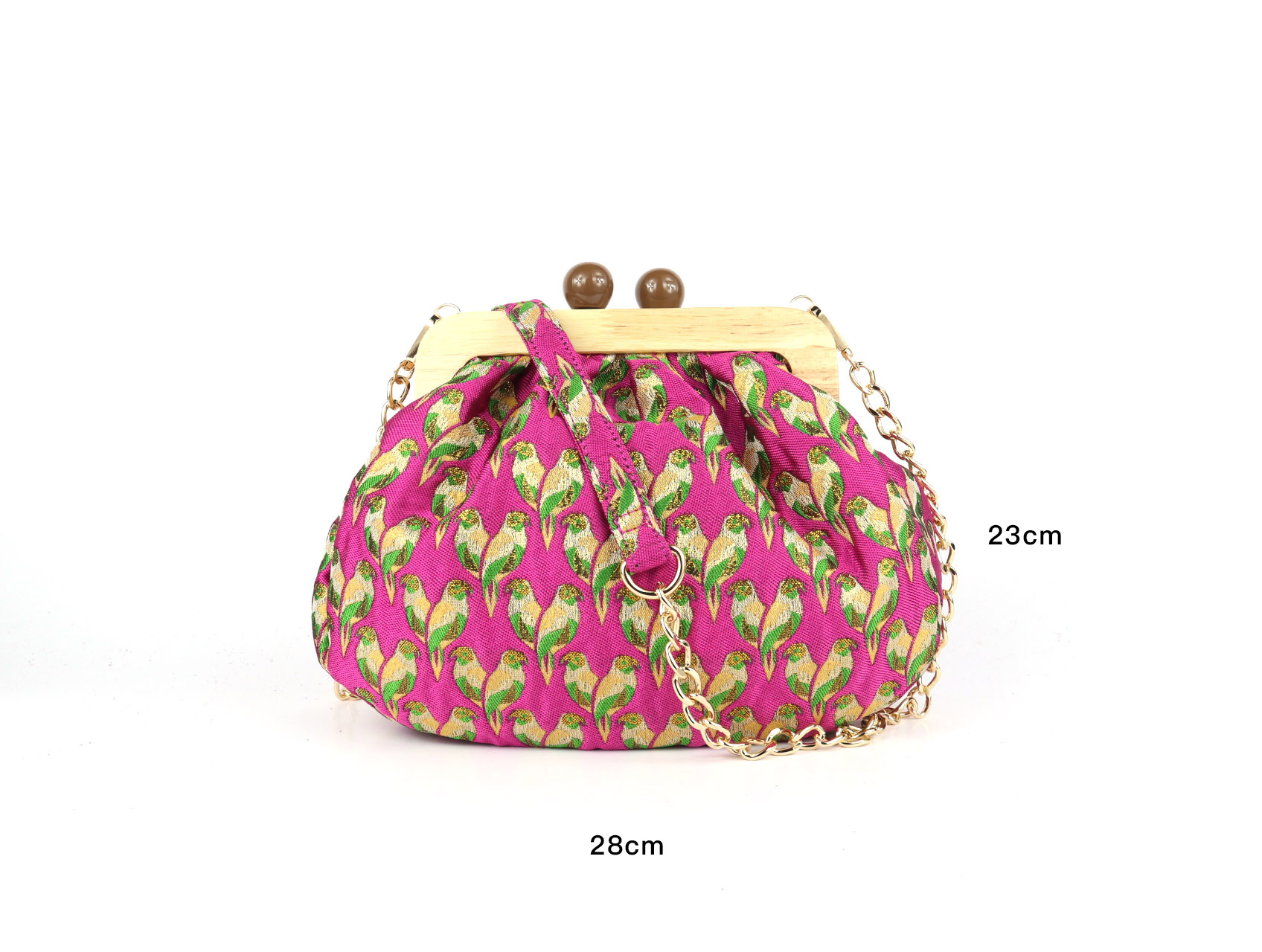 Crazy Lou Sac en tissus Sac en tissu avec fermoir en bois et bandoulière 6834 tracolla