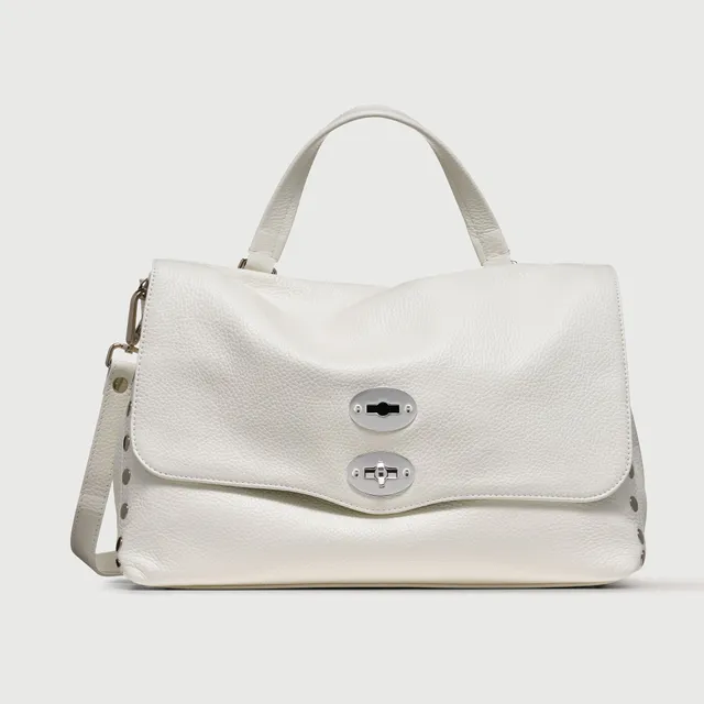 Zanellato Postina® M borsa Bianco Latte in pelle martellata