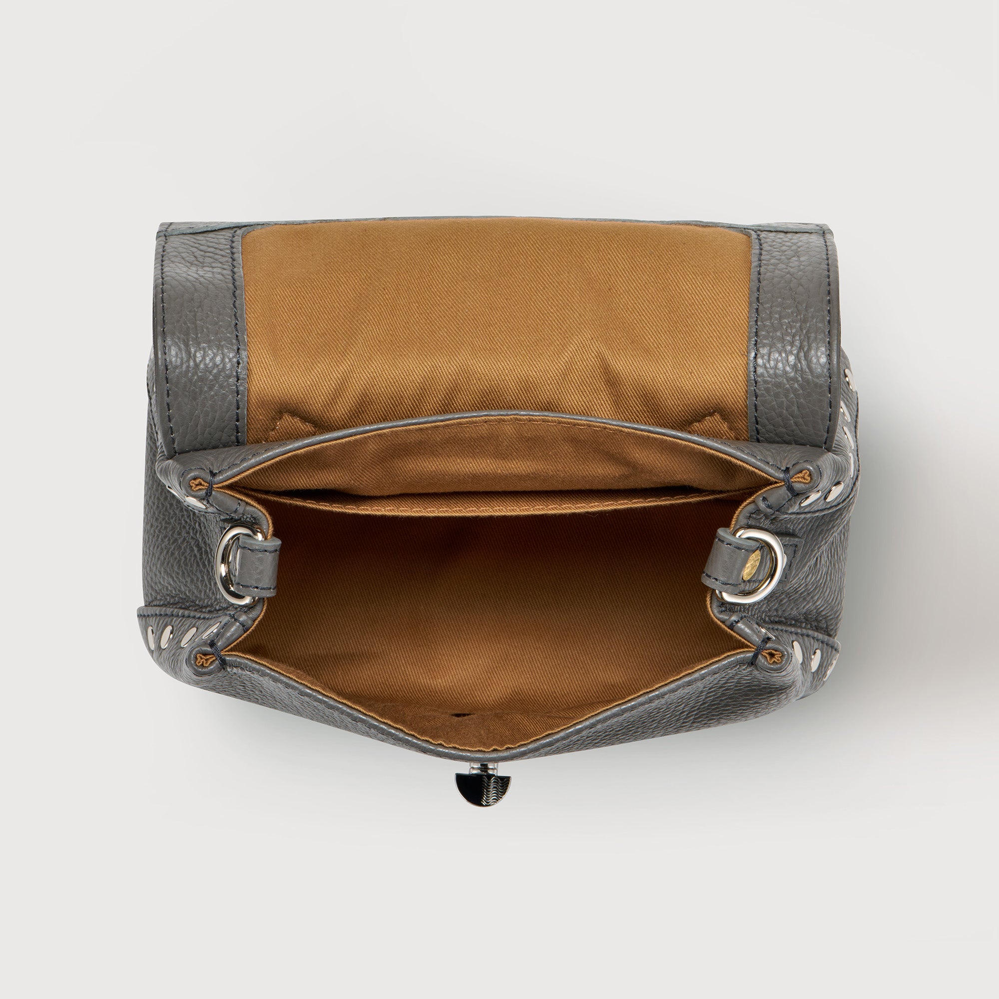 Zanellato Postina® BABY borsa mini grigia in pelle martellata