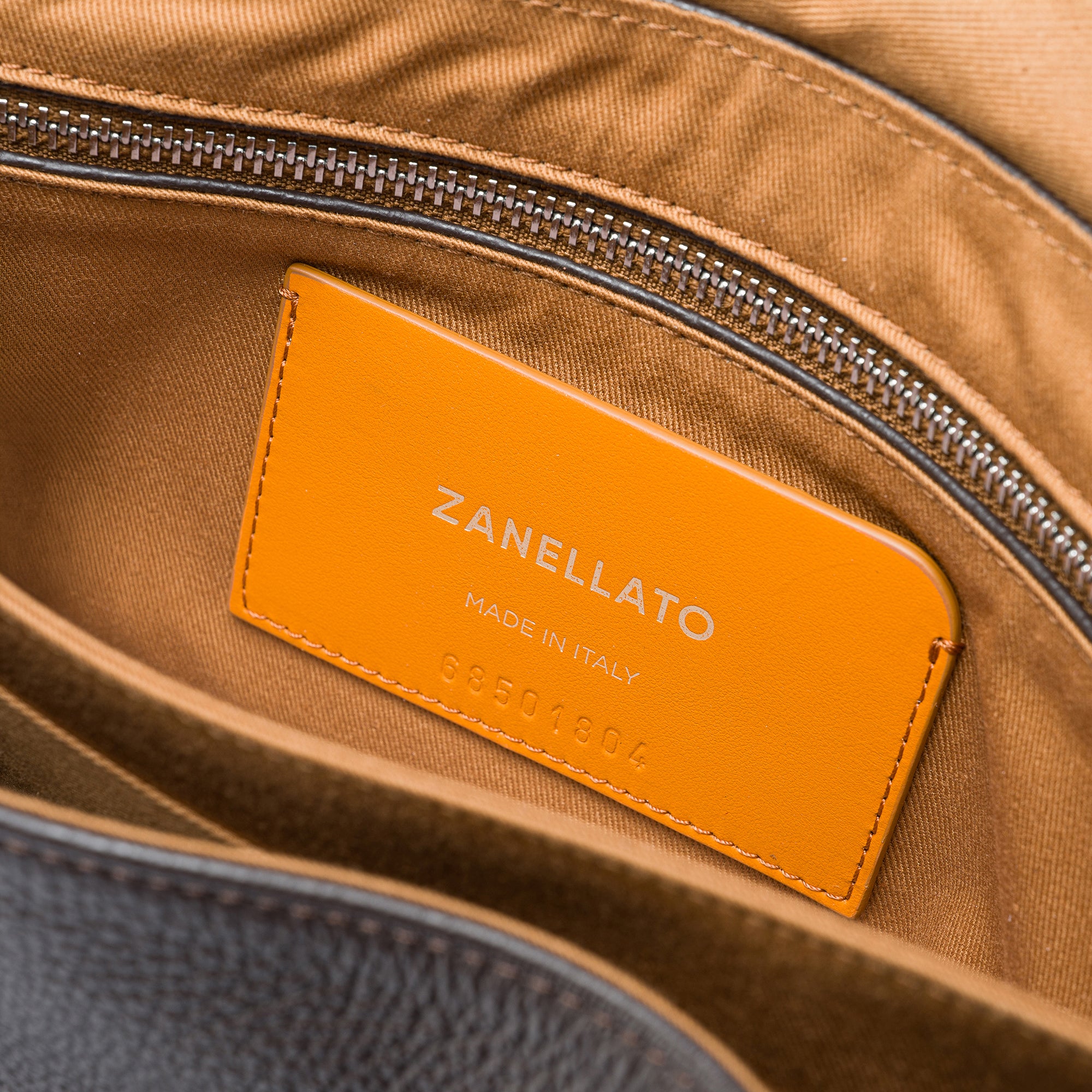 Zanellato Postina® S in Brown Dolce Amaro borsa in pelle martellata