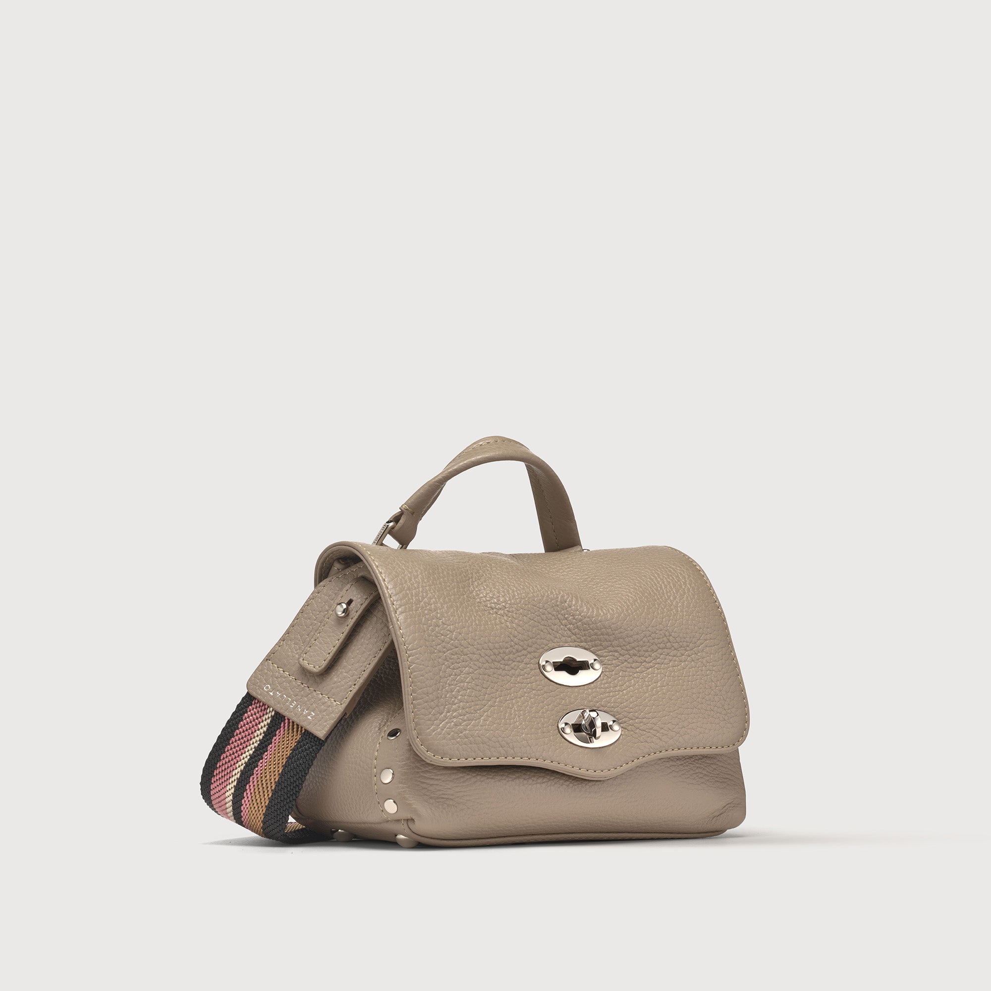 Zanellato Postina® Baby in Grey Creta borsa in pelle martellata