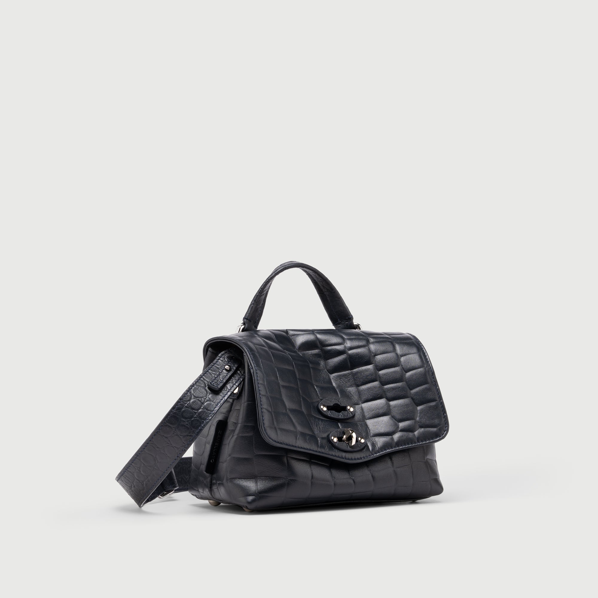 Zanellato Postina® BABY borsa blu pelle stampata