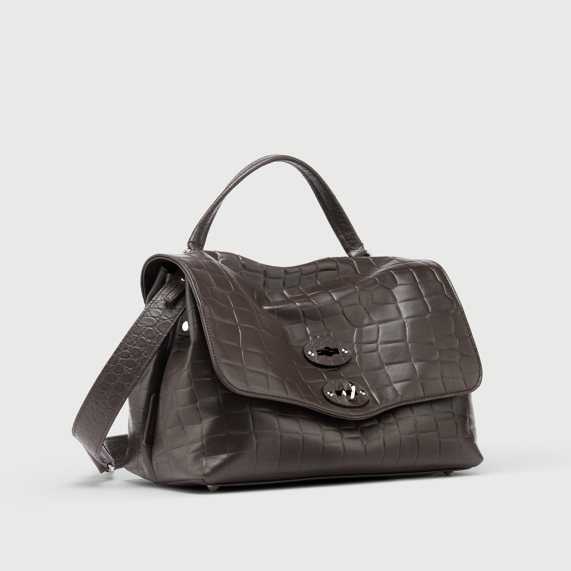 Zanellato Postina® S borsa marrone in pelle stampata