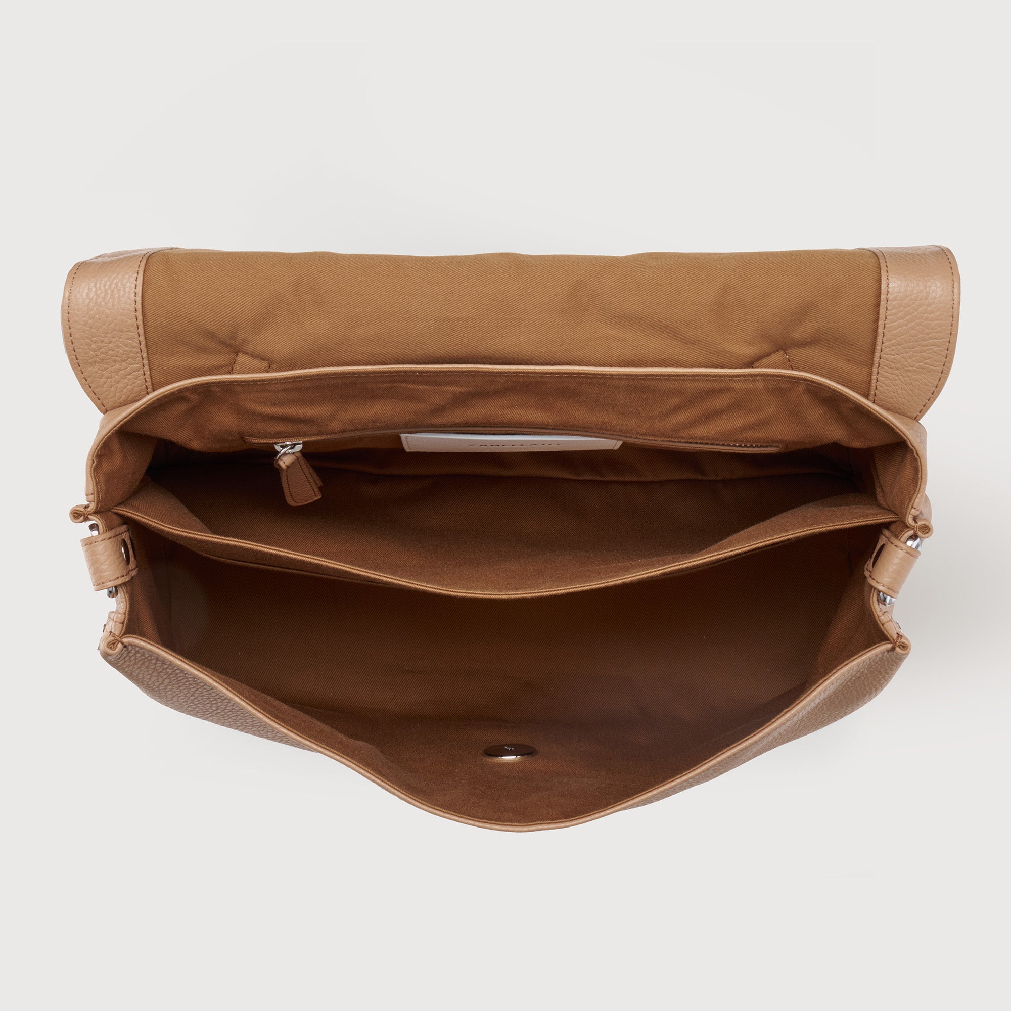 Zanellato Postina® M borsa marrone Cantucci in pelle martellata