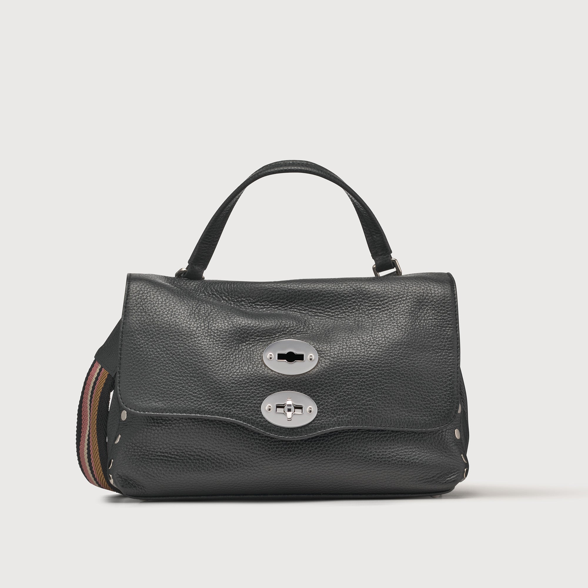 Zanellato Postina® S borsa a mano Black Nero in pelle martellata