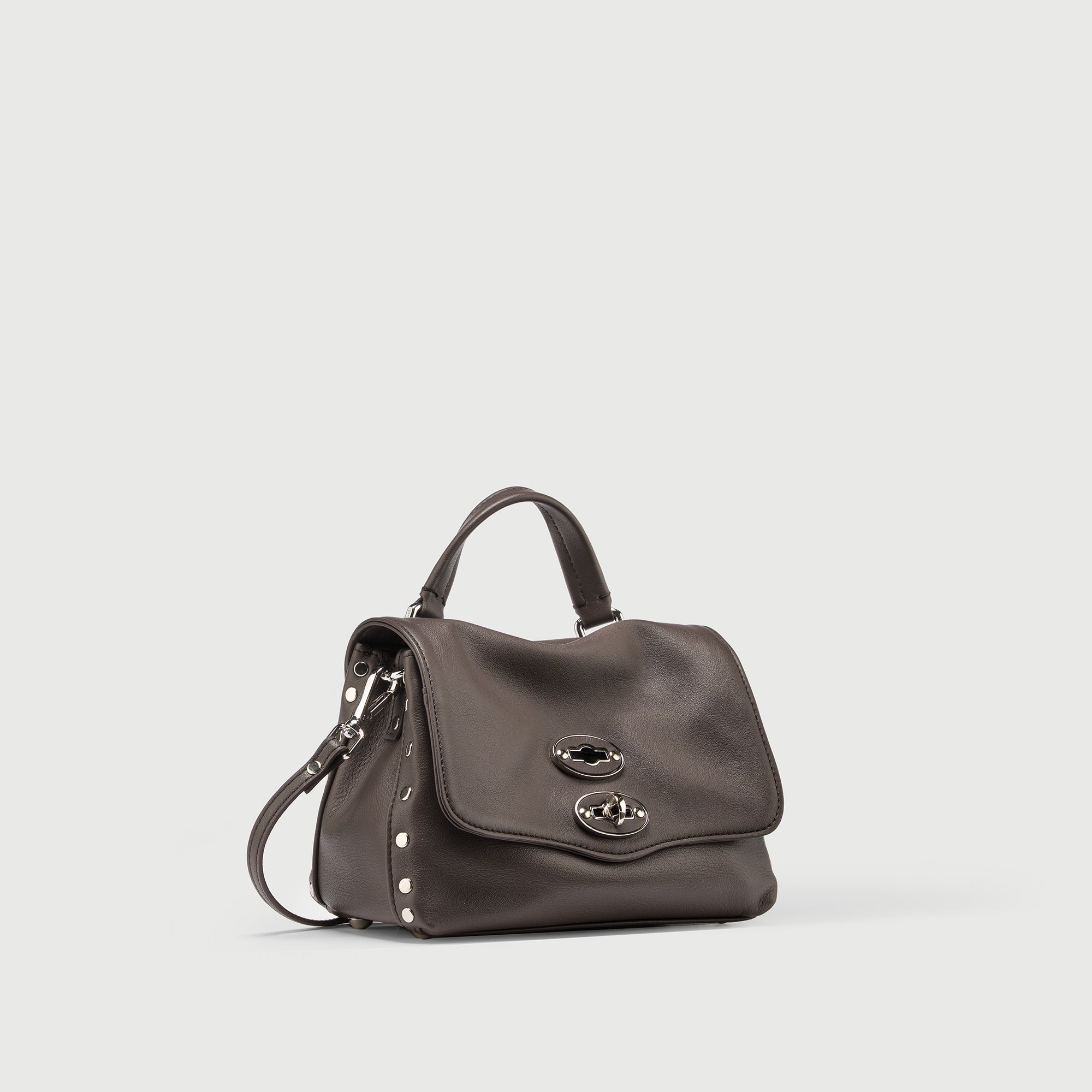 Zanellato Postina® BABY borsa a mano e tracolla marrone Marengo pelle liscia