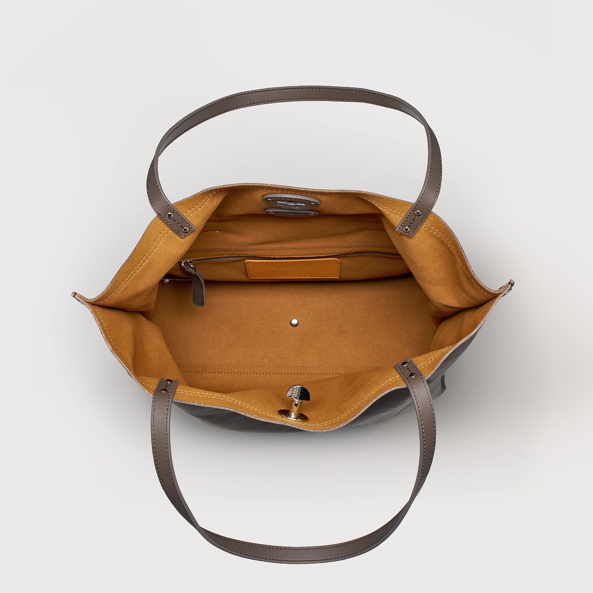 Zanellato A' Spasso® M borsa tote marrone pelle liscia